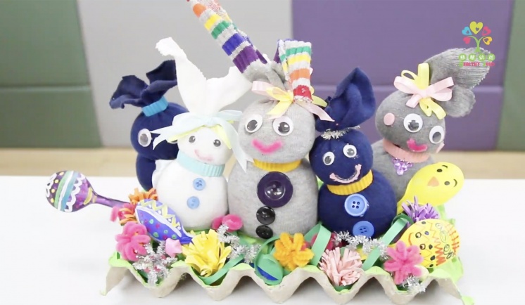 親子動手做 可愛療癒襪子復活兔